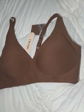 OEAK Bra 3XL Brown Jelly Full Coverage Wireless Lightly Lined Seamless Confort